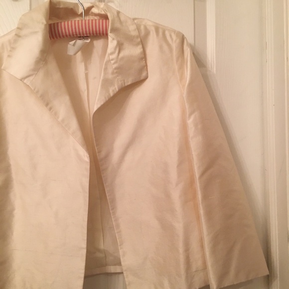 PHILLIPE ADEC 100% ivory silk jacket GORGEOUS - Picture 3 of 7